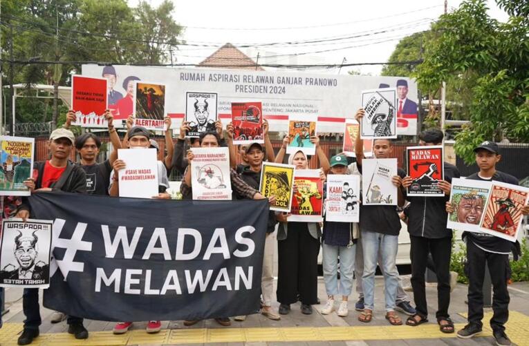 Protes warga Wadas di Jakarta pada Juni 2023. Dok. @wadas_melawan