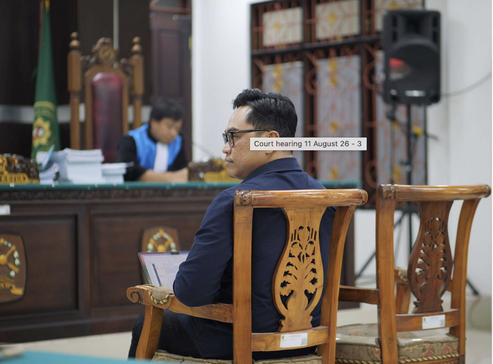 I Gusti Agung Made Wardana menjadi saksi ahli di sidang gugatan pembangunan jalan 135 km di PTUN Jayapura. Foto: Greenpeace Indonesia
