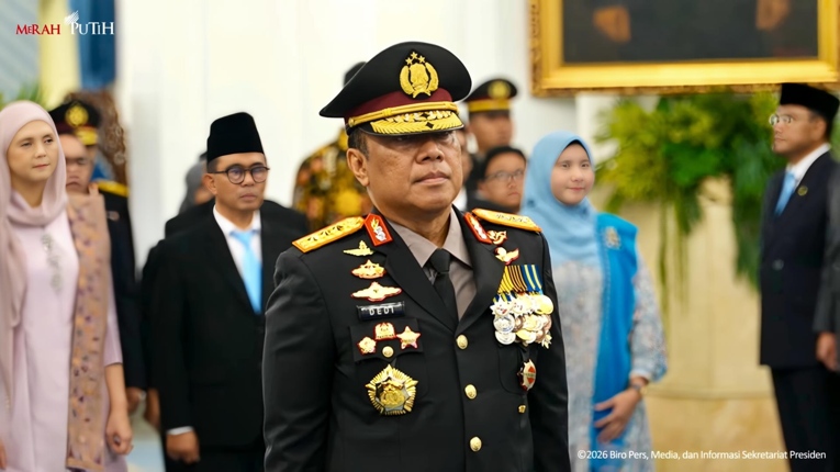 Komjen Dedi Prasetyo saat dilantik sebagai Kepala BRAN di Istana Presiden, Kamis 1 Oktober 2026. Sumber: Youtube Sekretariat Presiden