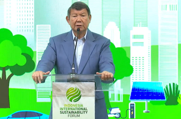 Utusan Khusus Presiden untuk Iklim dan Energi Hashim Djojohadikusumo pada Indonesia Sustainability Forum, Selasa (6/10). Sumber: YT Kadin Indonesia