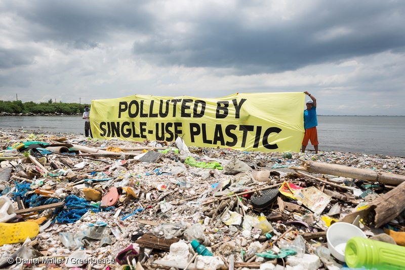 Kampanye anti-plastik sekali pakai (foto Daniel Muller/Greenpeace)