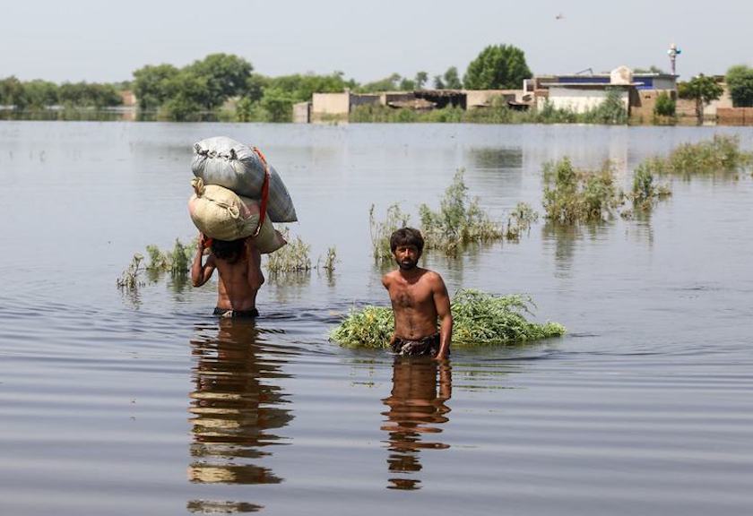 Desa yang terendam di Matiari, provinsi Sindh, setelah banjir besar menghantam Pakistan Juni 2022. Dok UNICEF/Asad Zaidi A